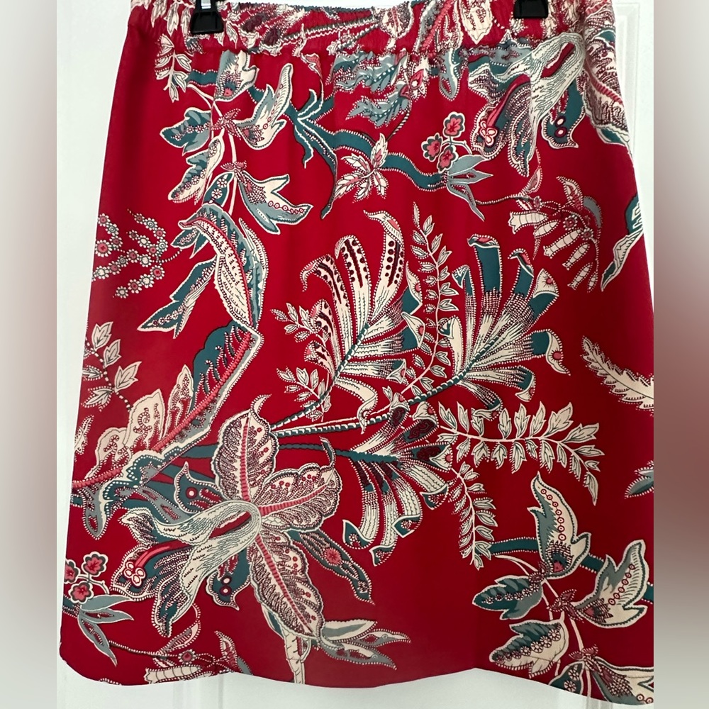 Ann Taylor LOFT Floral Skirt Red Size: M - Picture 7 of 8